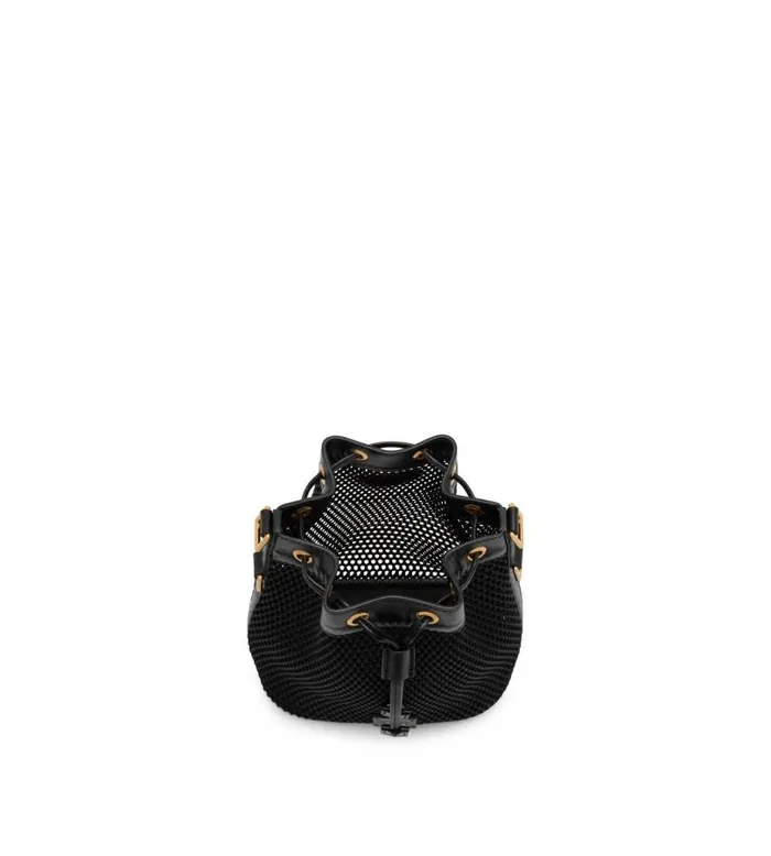Women Shoulder Bags Tom Ford Mesh And Leather Disco Small Bucket On Chain Black Women Shoulder Bags Tom Ford Mesh And Leather Disco Small Bucket On Chain Black