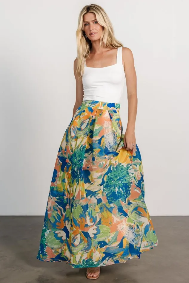 Women Skirts Baltic Born Cayman Maxi Skirt Blue Multi