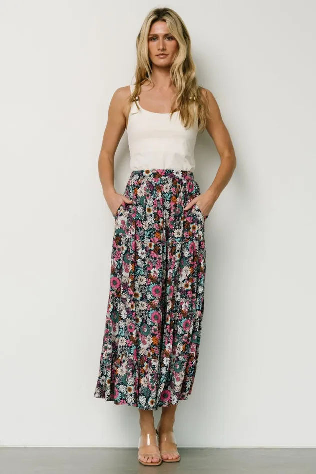 Women Skirts Baltic Born Reilly Maxi Skirt Navy Flower Print Women Skirts Baltic Born Reilly Maxi Skirt Navy Flower Print