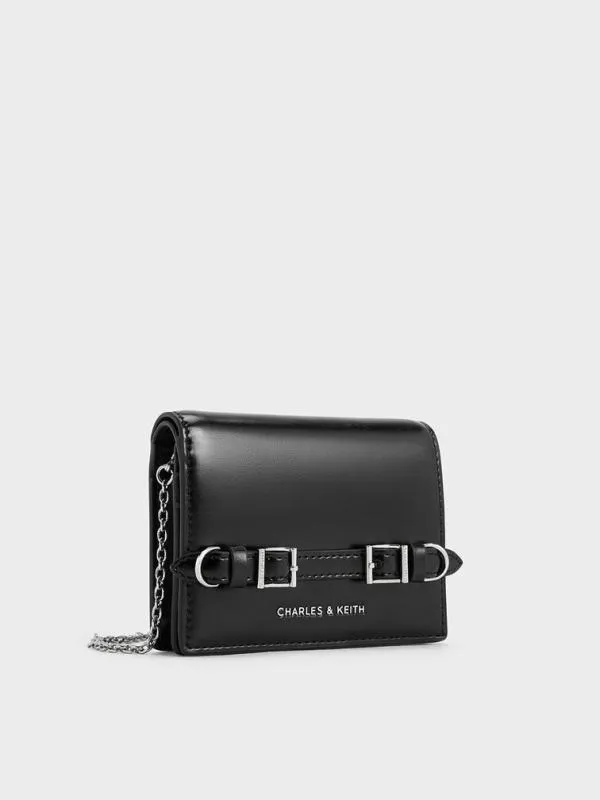Women Sloane ChainHandle Wallet 8211 Noir CHARLES and KEITH Wallets On Chain