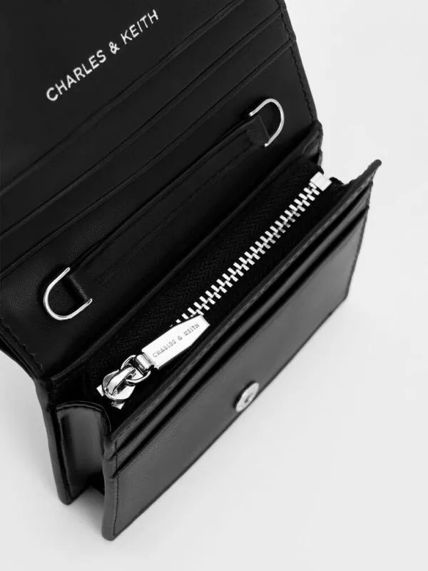 Women Sloane ChainHandle Wallet 8211 Noir CHARLES and KEITH Wallets On Chain