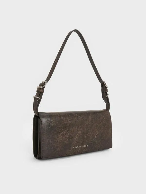 Women Sloane Long Wallet 8211 Dark Brown CHARLES and KEITH Long Wallets