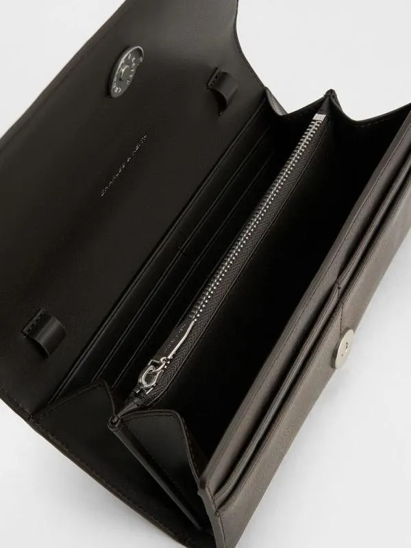 Women Sloane Long Wallet 8211 Dark Brown CHARLES and KEITH Long Wallets