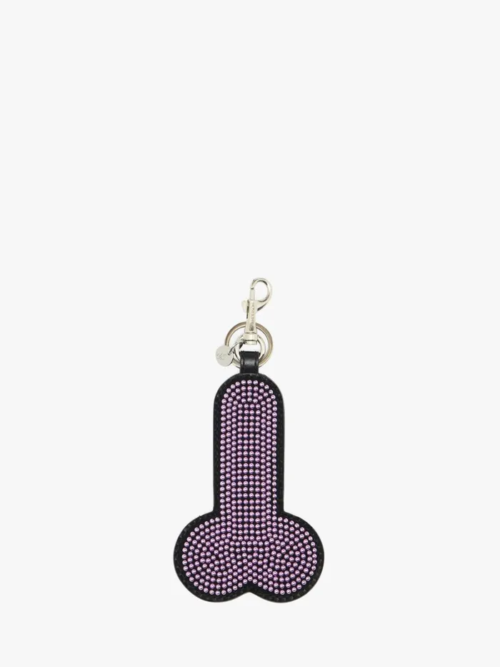 Women SMALL LEATHER GOODS JW Anderson PLEASING X JW ANDERSON CRYSTAL PENIS KEYRING Light Purple