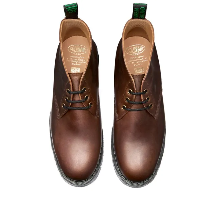 Women Solovair Chukka Boots Gaucho Crazy Horse 3 Eye Chukka Boot