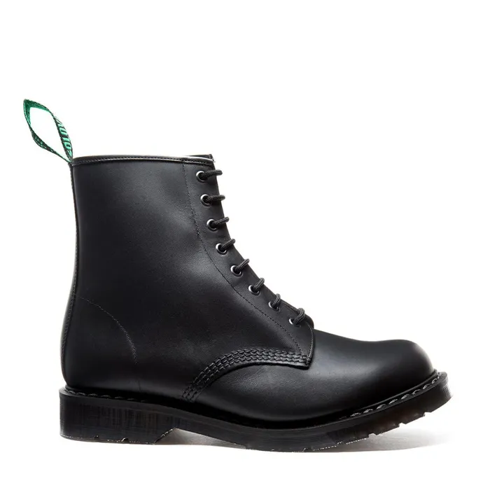 Women Solovair Derby Boots Black Greasy 8 Eye Derby Boot