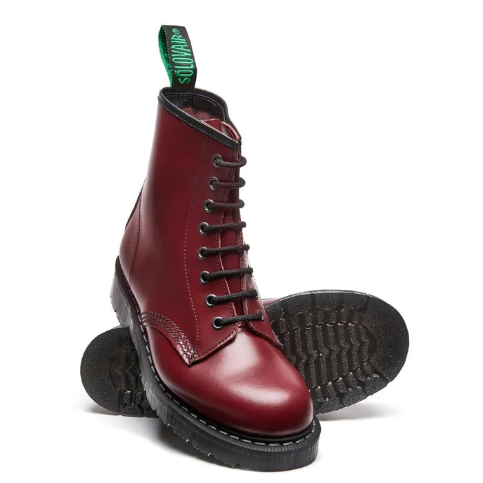 Women Solovair Derby Boots Cherry Red 8 Eye Derby Boot