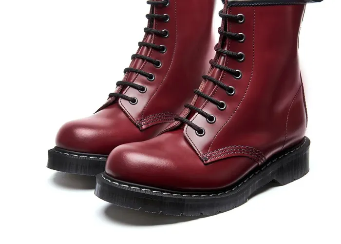 Women Solovair Derby Boots Cherry Red 8 Eye Derby Boot