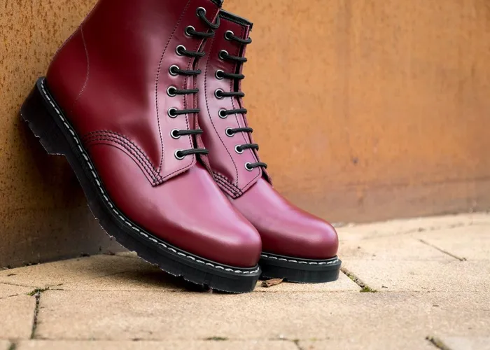 Women Solovair Derby Boots Cherry Red 8 Eye Derby Boot