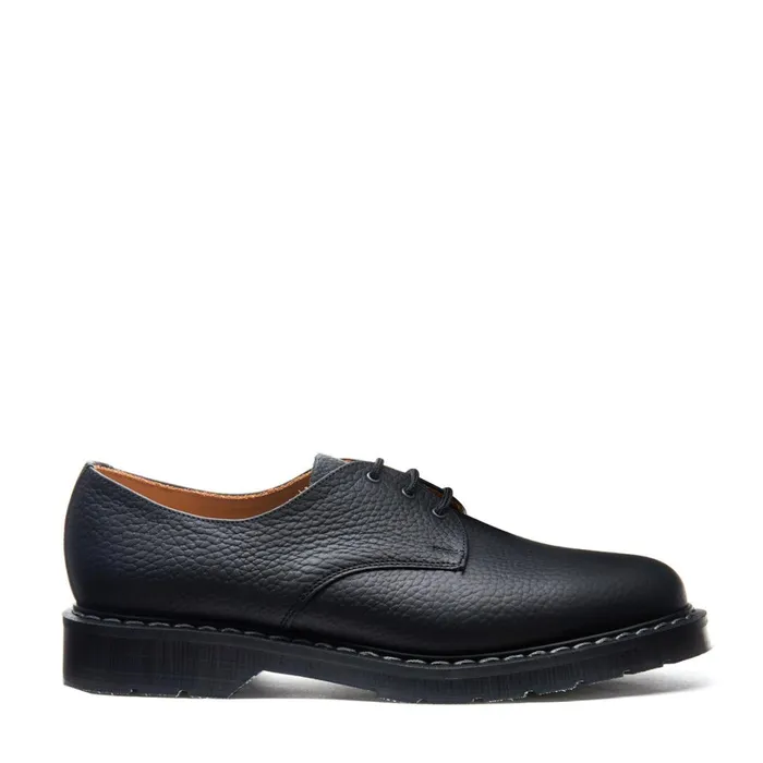 Women Solovair Gibson Shoes Black Greasy Grain Gibson Shoe