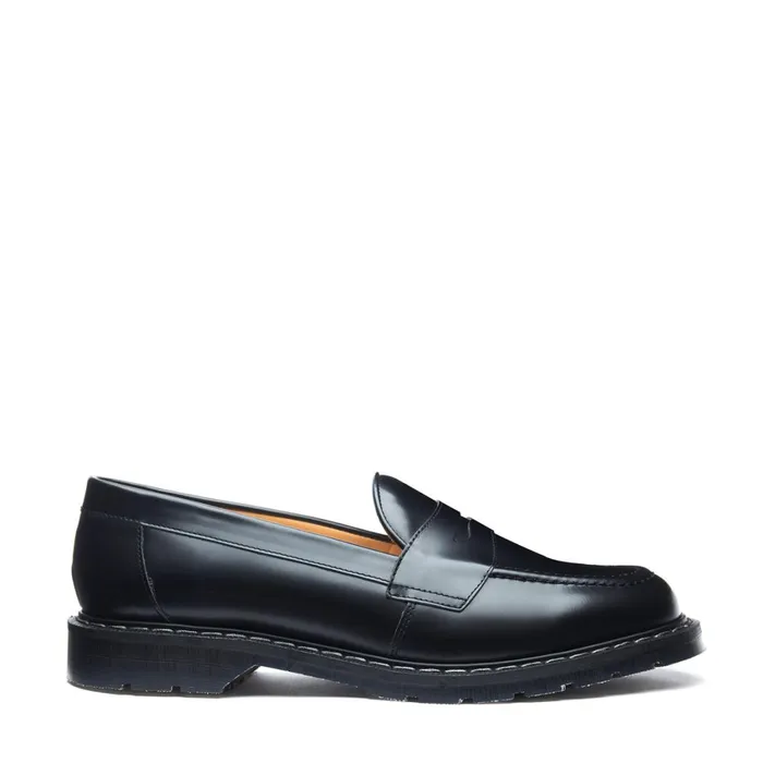 Women Solovair Loafers Black HiShine Penny Loafer
