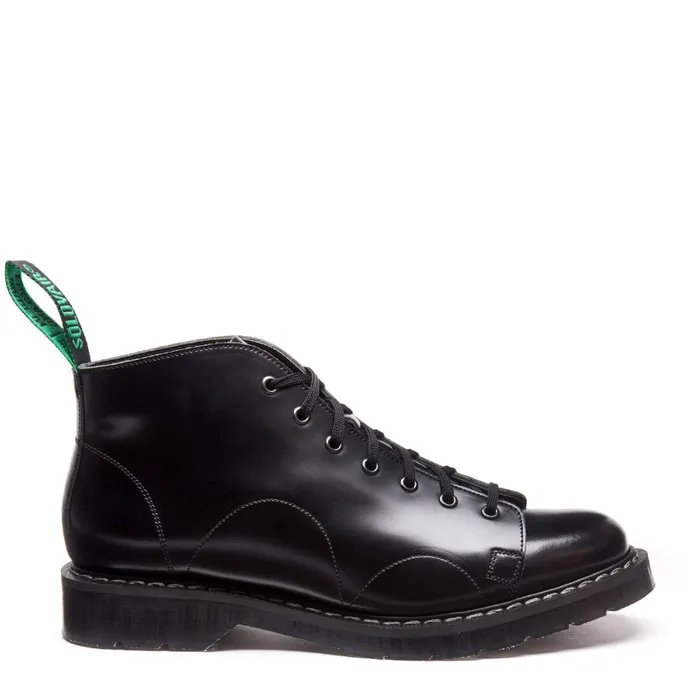 Women Solovair Monkey Boots Black HiShine Monkey Boot