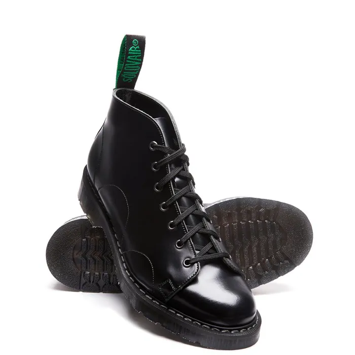 Women Solovair Monkey Boots Black HiShine Monkey Boot
