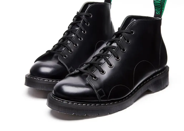 Women Solovair Monkey Boots Black HiShine Monkey Boot