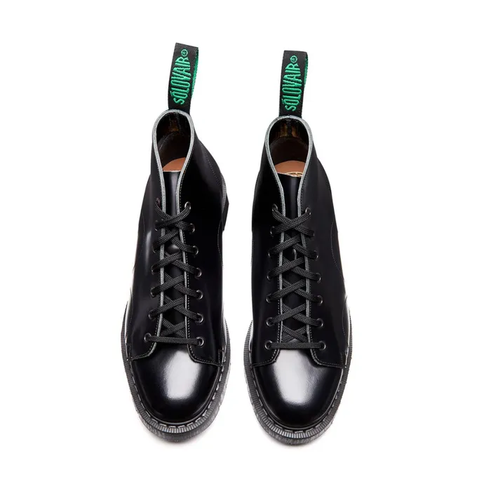 Women Solovair Monkey Boots Black HiShine Monkey Boot