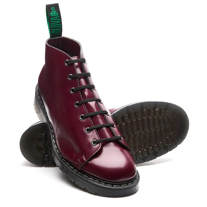 Women Solovair Monkey Boots Merlot Vegan HiShine Monkey Boot