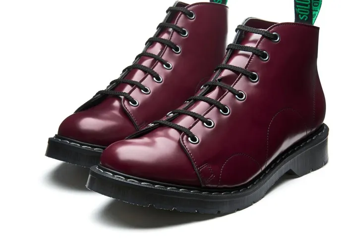 Women Solovair Monkey Boots Merlot Vegan HiShine Monkey Boot