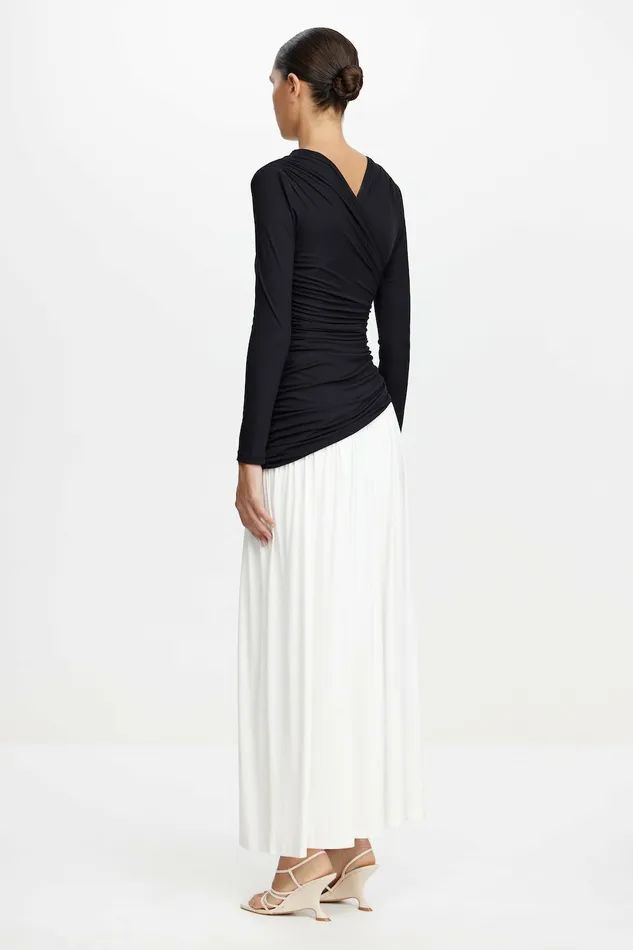 Women STANFORD MIDI DRESS Black With Ivory Acler Midi Dresses