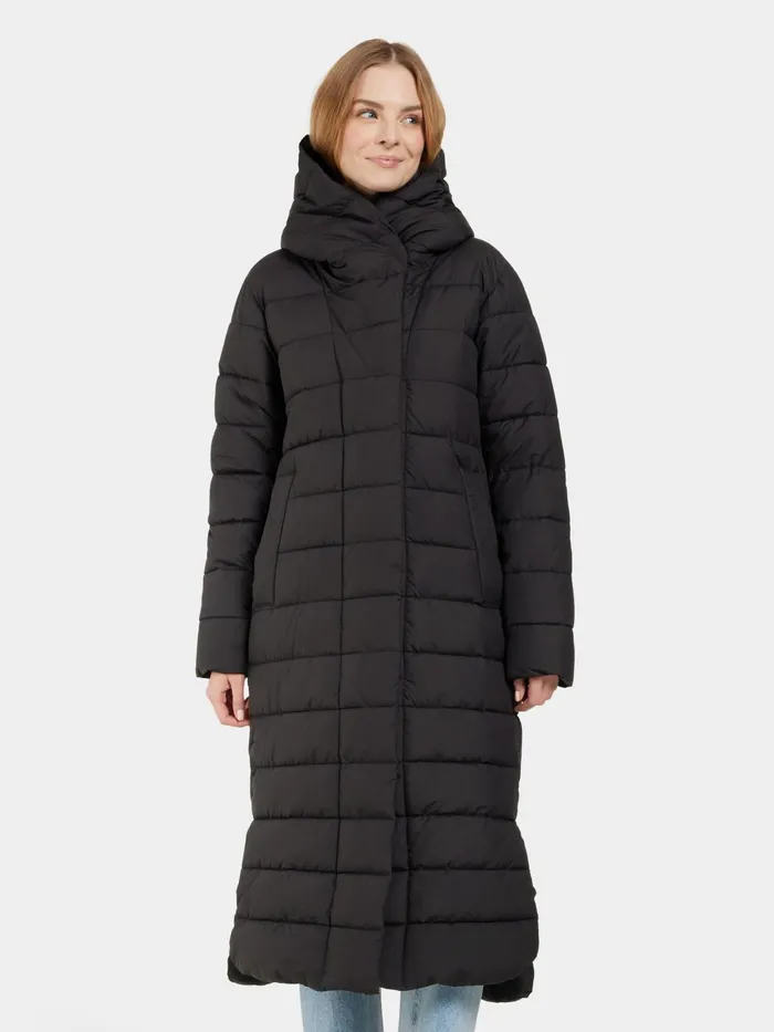 Women Stella Parka Long Black Didriksons Insulated Jackets