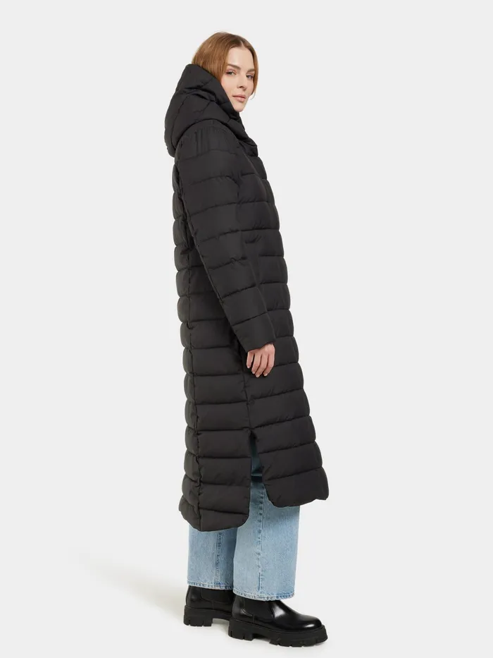 Women Stella Parka Long Black Didriksons Insulated Jackets