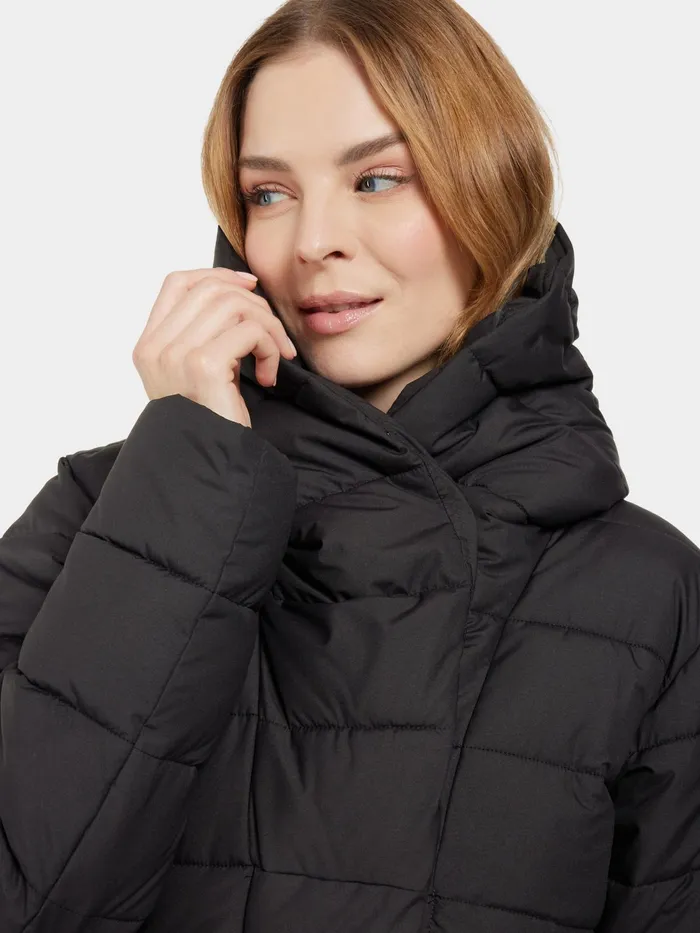 Women Stella Parka Long Black Didriksons Insulated Jackets