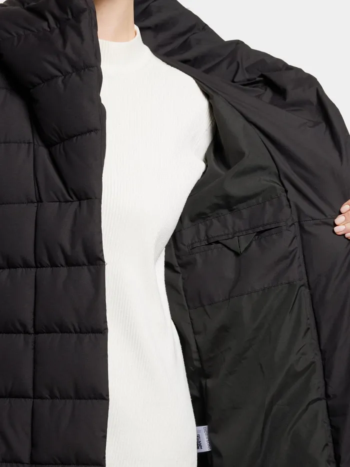 Women Stella Parka Long Black Didriksons Insulated Jackets