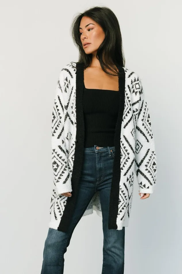 Women Sweaters Baltic Born Jay Oversized Cardigan White Black