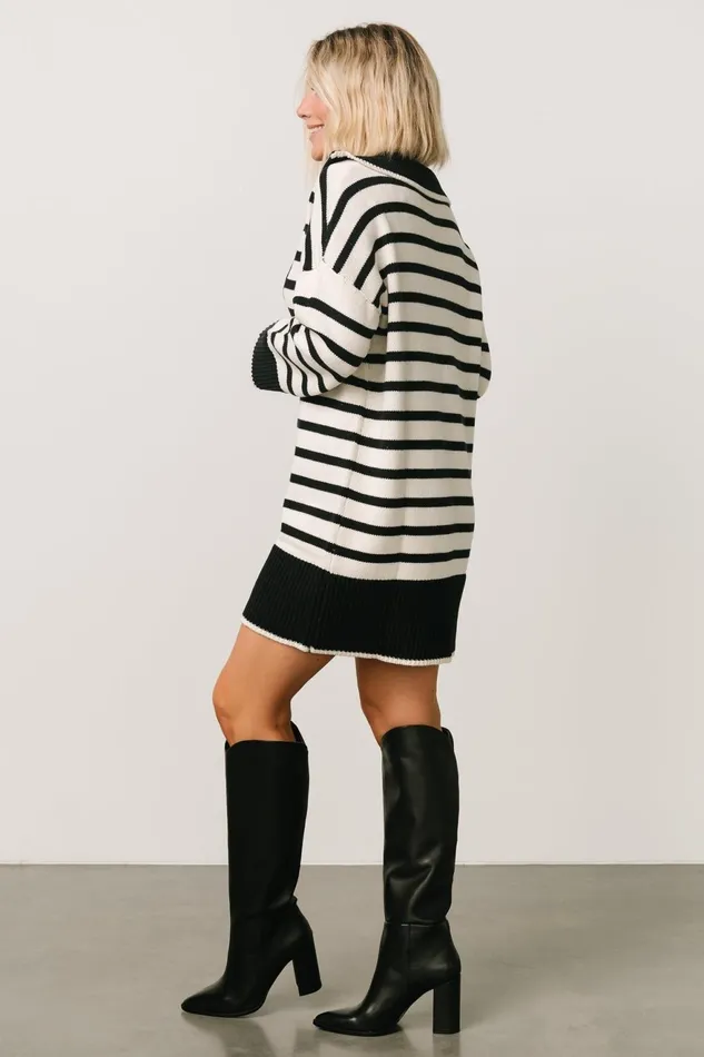 Women Sweaters Baltic Born Manon Sweater Dress Black Stripe Women Sweaters Baltic Born Manon Sweater Dress Black Stripe