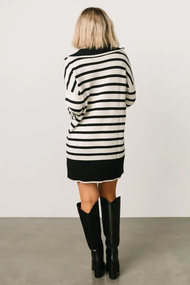 Women Sweaters Baltic Born Manon Sweater Dress Black Stripe Women Sweaters Baltic Born Manon Sweater Dress Black Stripe
