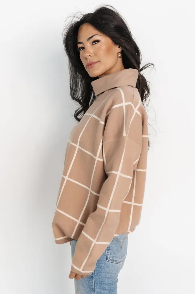 Women Sweaters Baltic Born Tahoe Turtleneck Sweater Taupe Cream Women Sweaters Baltic Born Tahoe Turtleneck Sweater Taupe Cream