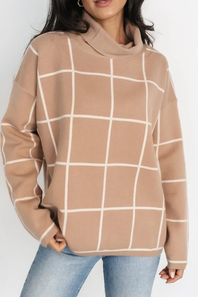 Women Sweaters Baltic Born Tahoe Turtleneck Sweater Taupe Cream Women Sweaters Baltic Born Tahoe Turtleneck Sweater Taupe Cream