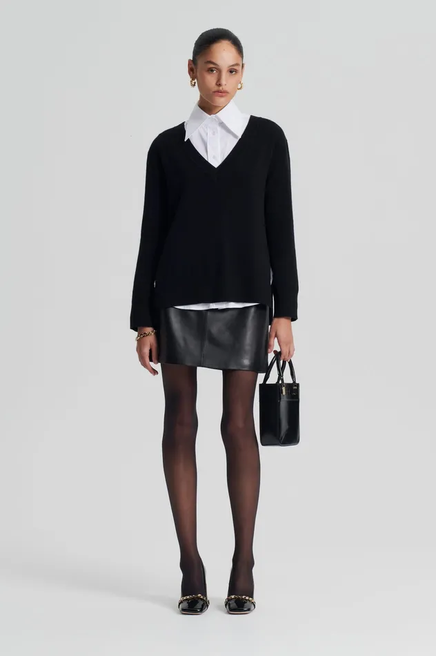 Women Sweaters Scanlan Theodore CASHMERE V BLACK