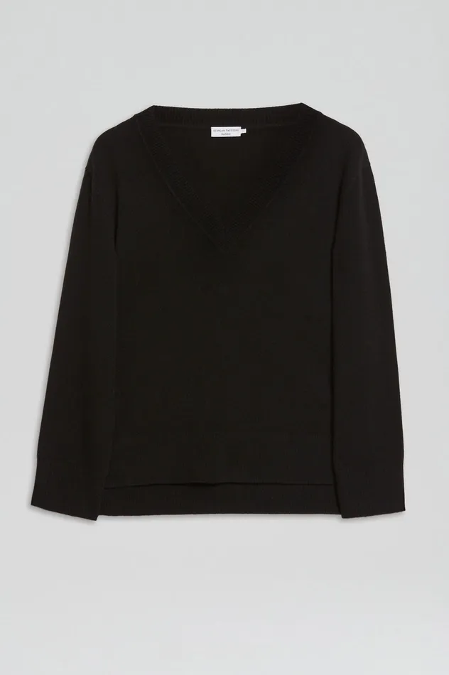 Women Sweaters Scanlan Theodore CASHMERE V BLACK Women Sweaters Scanlan Theodore CASHMERE V BLACK