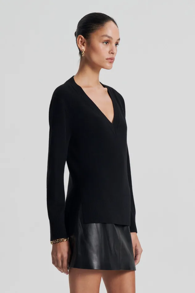 Women Sweaters Scanlan Theodore CASHMERE V BLACK Women Sweaters Scanlan Theodore CASHMERE V BLACK