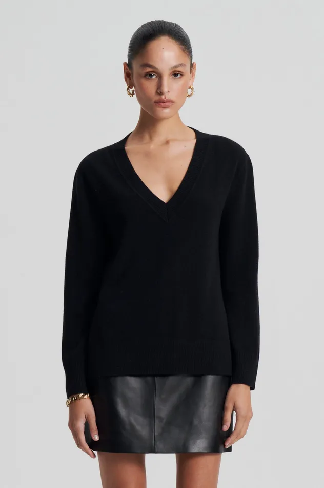 Women Sweaters Scanlan Theodore CASHMERE V BLACK Women Sweaters Scanlan Theodore CASHMERE V BLACK