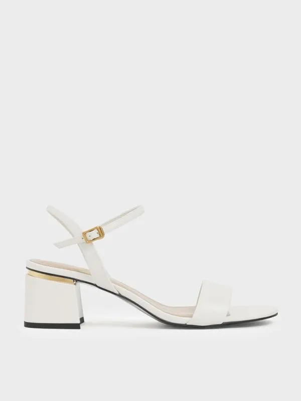 Women Sylva BlockHeel Sandals 8211 Chalk CHARLES and KEITH Heels