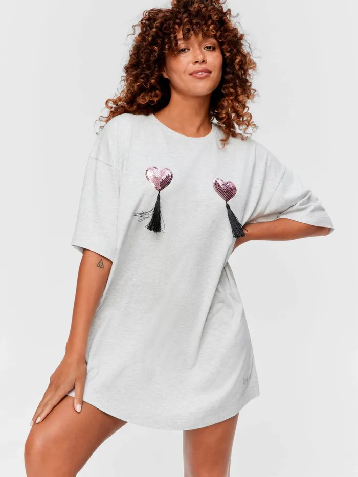 Women Tassel Sleep Tee Grey Peter Alexander Nighties