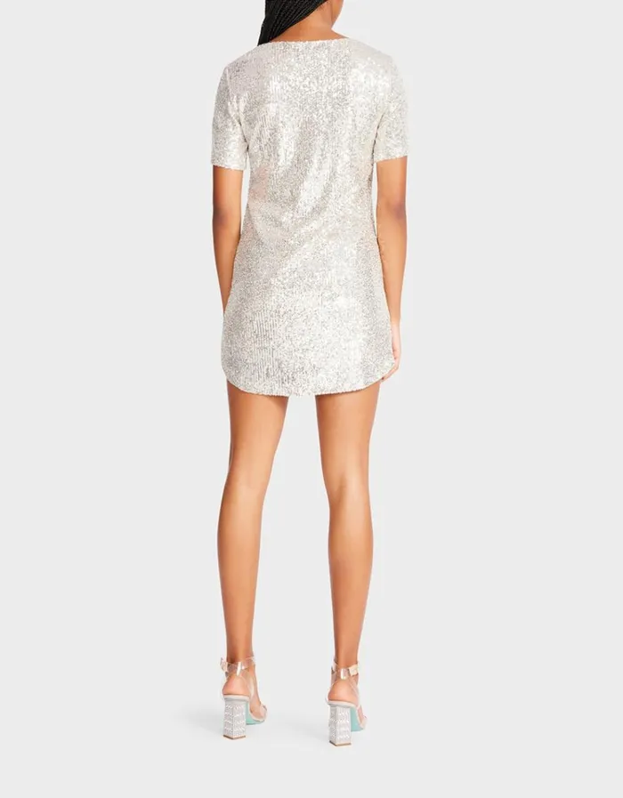 Women TATIANA MINI DRESS SILVER Silver Betsey Johnson