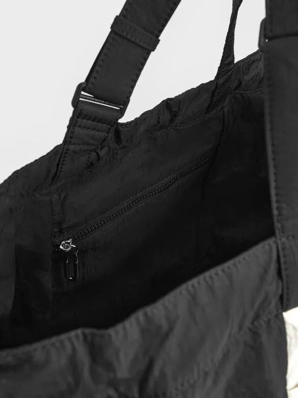 Women Terra Nylon Reversible Tote Bag 8211 Noir CHARLES and KEITH Slouchy Bags