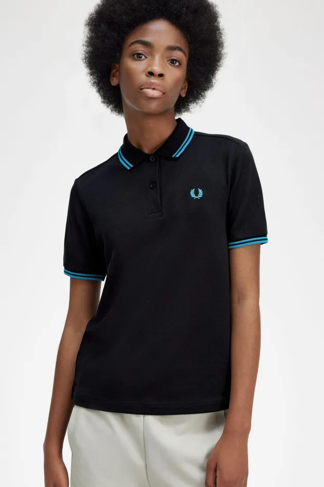 Women The ShirtG3600 Blackcyber Blue Fred Perry The Fred Perry Shirt