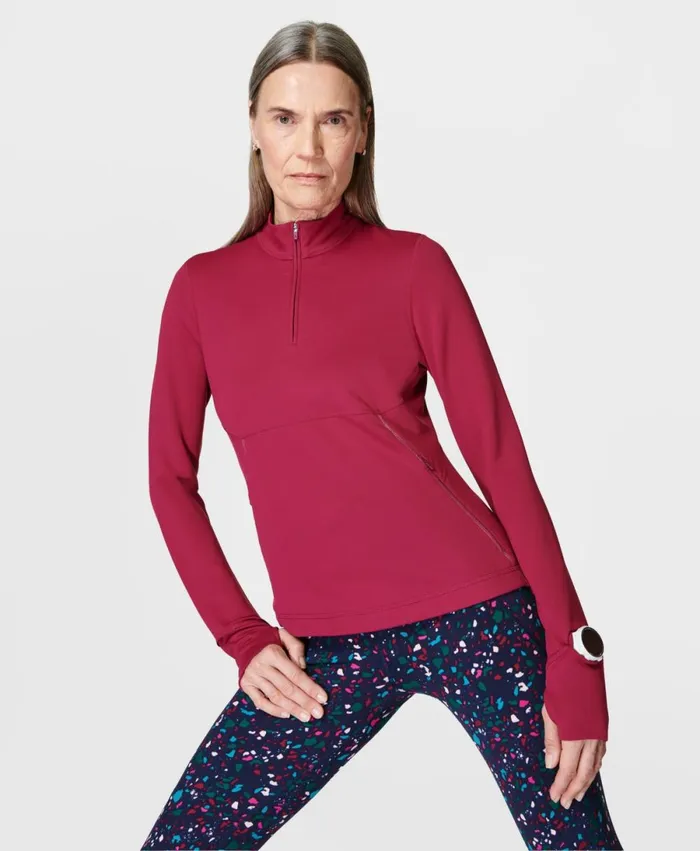 Women Therma Boost Running Half Zip Vamp Red Sweaty Betty Jumpers Hoodies