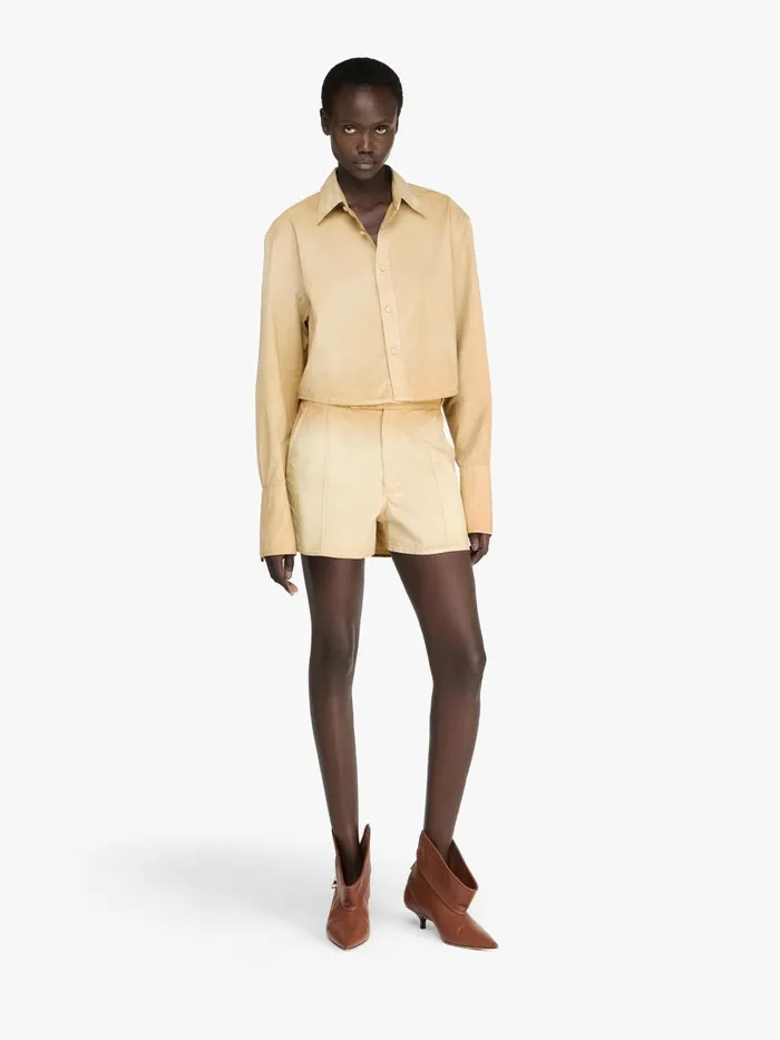 Women Tops and Shirts JW Anderson GARMENT DYED CROPPED SHIRT Light Tobacco Women Tops and Shirts JW Anderson GARMENT DYED CROPPED SHIRT Light Tobacco