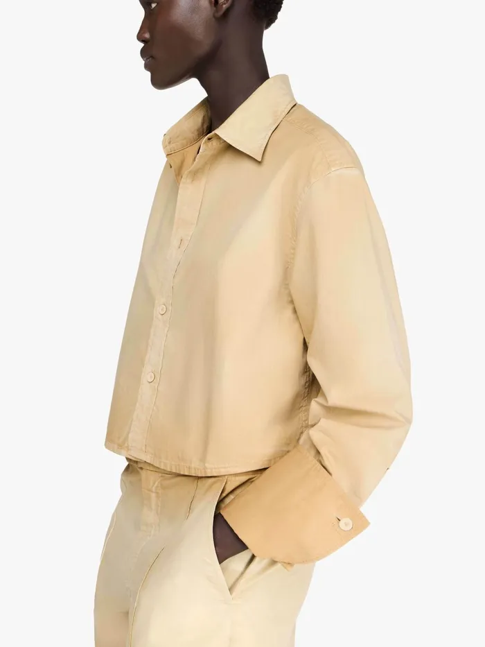 Women Tops and Shirts JW Anderson GARMENT DYED CROPPED SHIRT Light Tobacco Women Tops and Shirts JW Anderson GARMENT DYED CROPPED SHIRT Light Tobacco