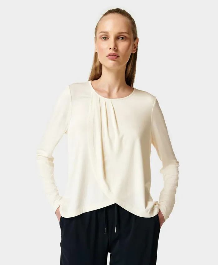 Women Tori Long Sleeve Top Alabaster White Sweaty Betty Long Sleeve Tops