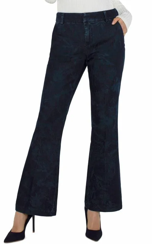 Women Trousers Liverpool Los Angeles Kelsey Flare Trouser Shadow Floral