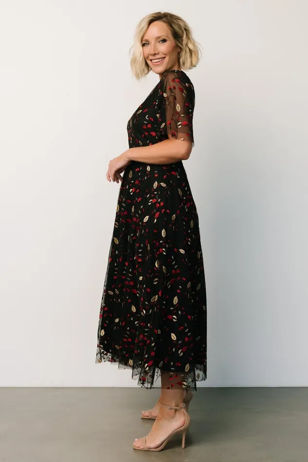 Women Tulle Styles Baltic Born Arabella Embroidered Tulle Maxi Dress Black Red Women Tulle Styles Baltic Born Arabella Embroidered Tulle Maxi Dress Black Red