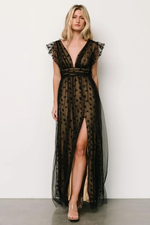 Women Tulle Styles Baltic Born Caterina Tulle Maxi Dress Black Nude Women Tulle Styles Baltic Born Caterina Tulle Maxi Dress Black Nude