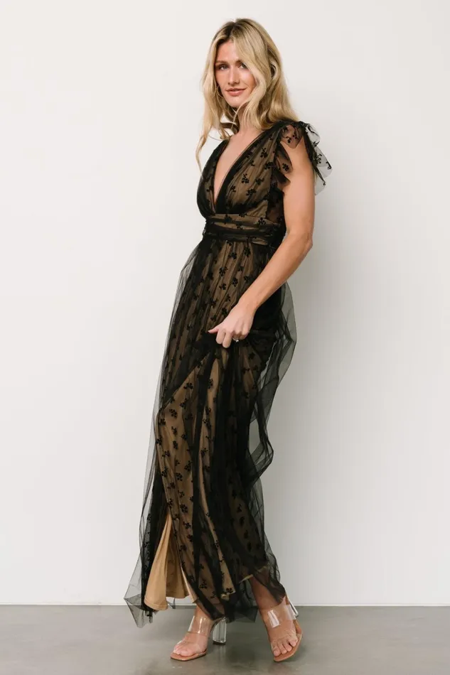 Women Tulle Styles Baltic Born Caterina Tulle Maxi Dress Black Nude Women Tulle Styles Baltic Born Caterina Tulle Maxi Dress Black Nude