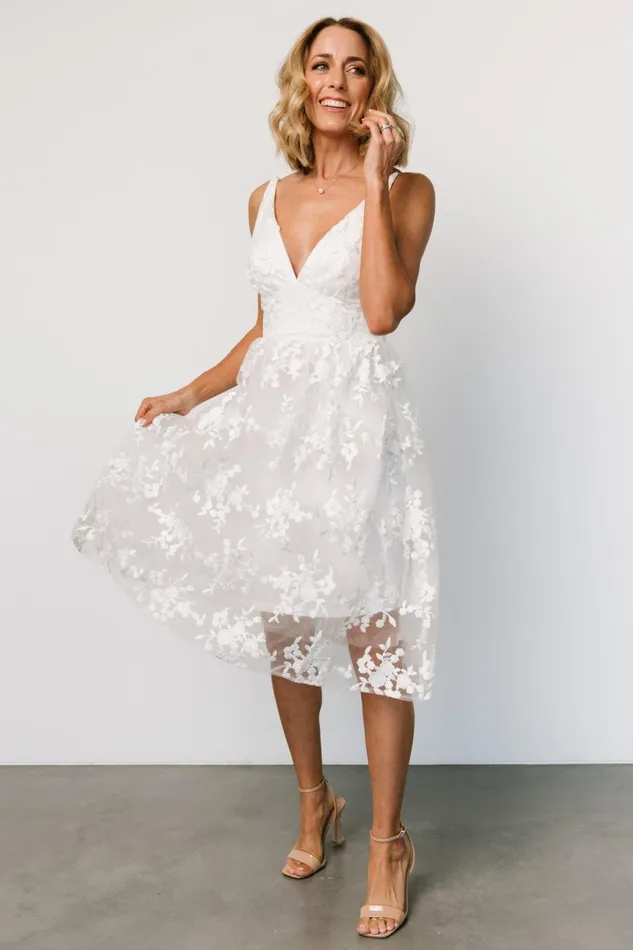 Women Tulle Styles Baltic Born Dante Applique Midi Dress Off White Women Tulle Styles Baltic Born Dante Applique Midi Dress Off White