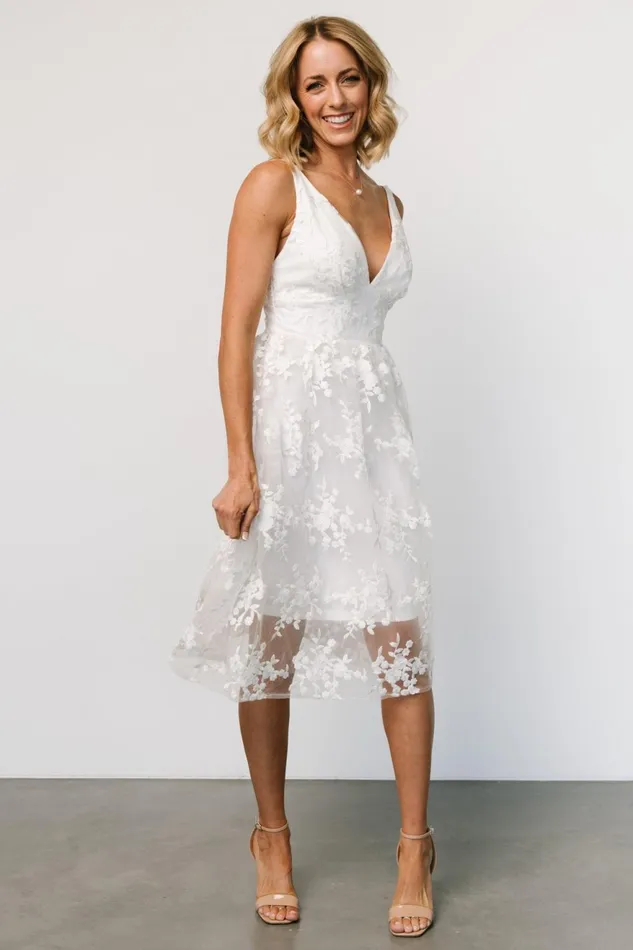 Women Tulle Styles Baltic Born Dante Applique Midi Dress Off White Women Tulle Styles Baltic Born Dante Applique Midi Dress Off White